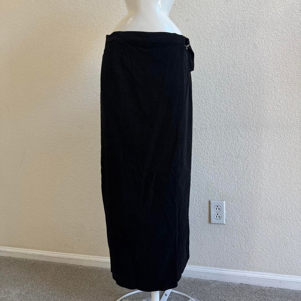 Talbots Black wrap maxi skirt women's size 16